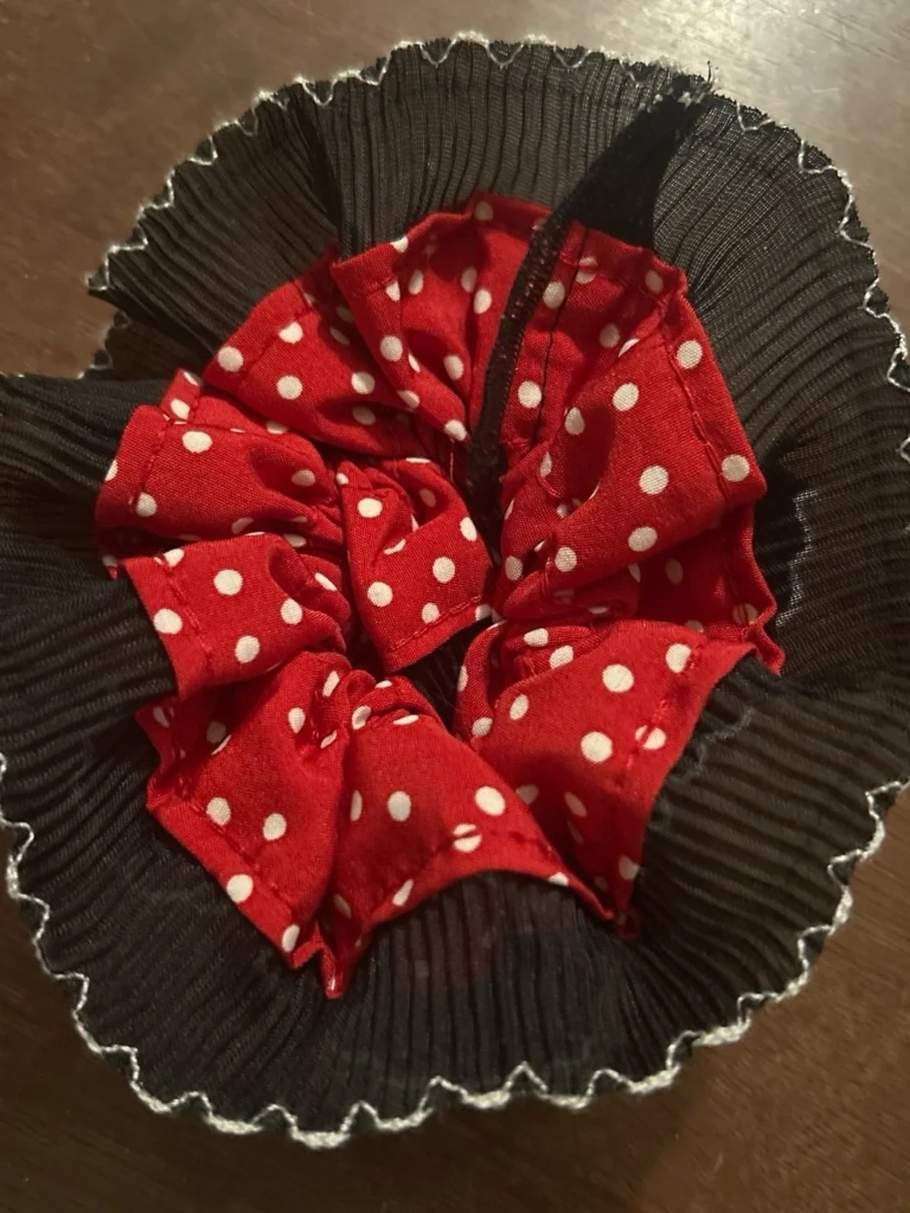 Black and Red Polka Dot Hair Scrunchie